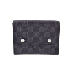 Louis Vuitton Graphite Black Portefeuille Wallet Compact Leather